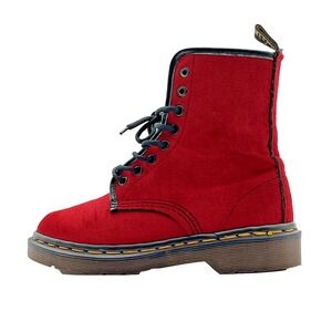 Dr. Martens 1460 Made in England Red Velvet Boots US 5 / UK 3 - Rare Vintage